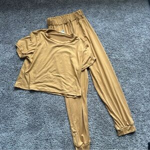 Mustard Yellow Soft Jogger and Top Lounge Set